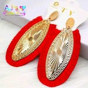 Large Boho Fringed Dangle Drop Earrings